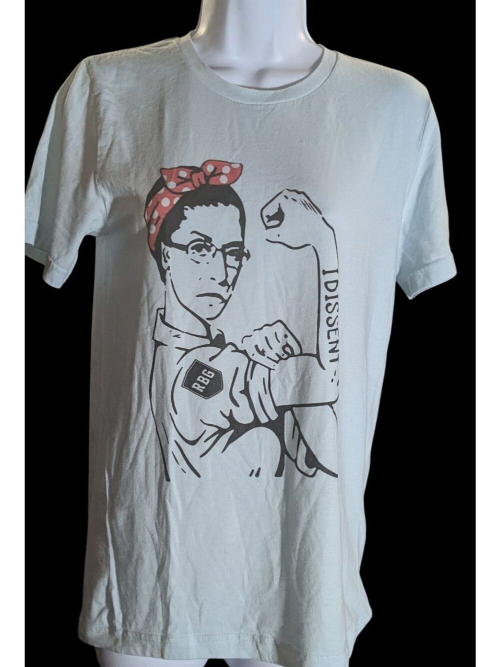 Ruth Bader Ginsburg I Dissent Feminist Shirt Rosie The Riveter Blue Tee